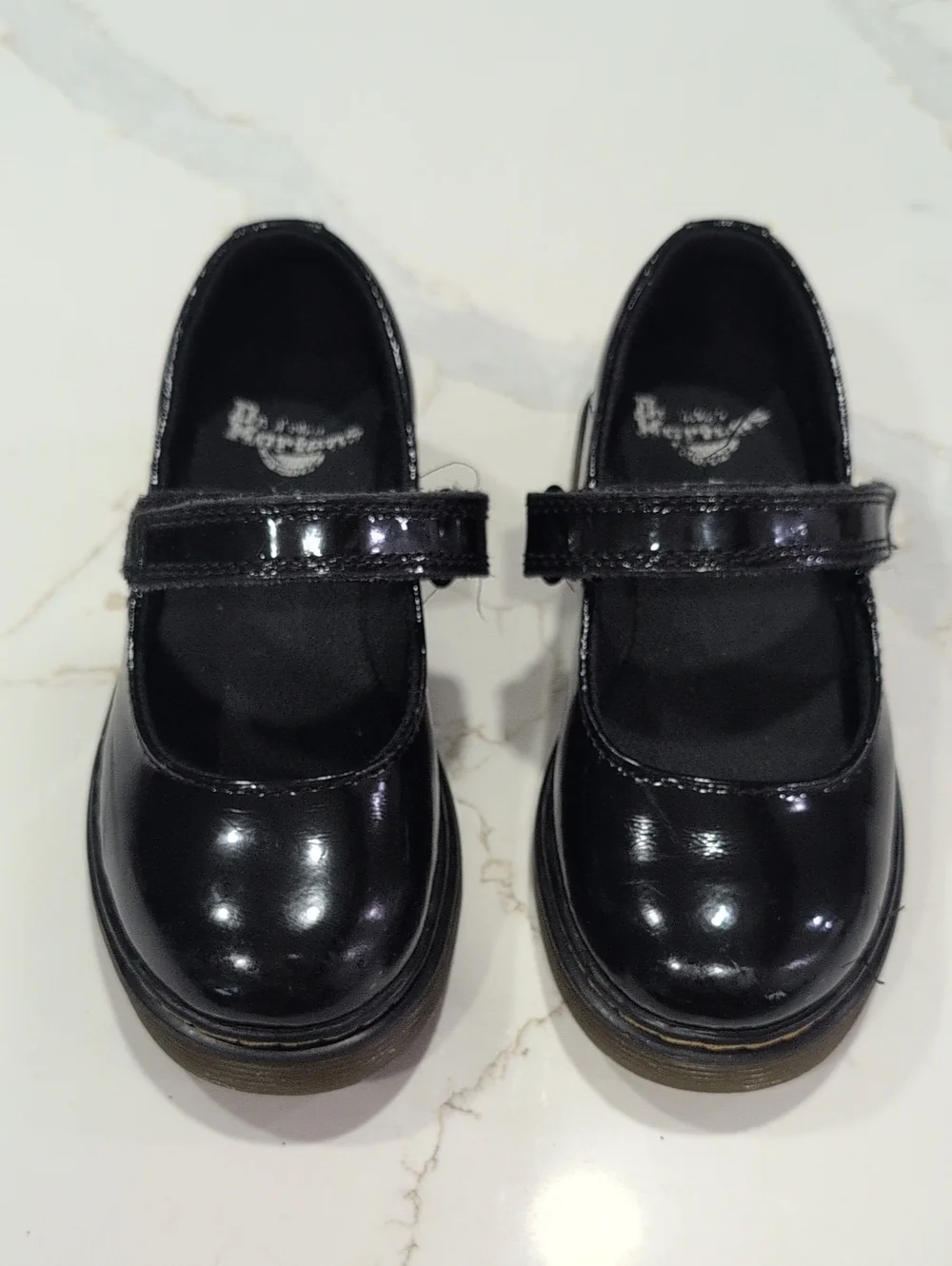 Dr. Martens Black Patent Mary Jane Kids Shoes